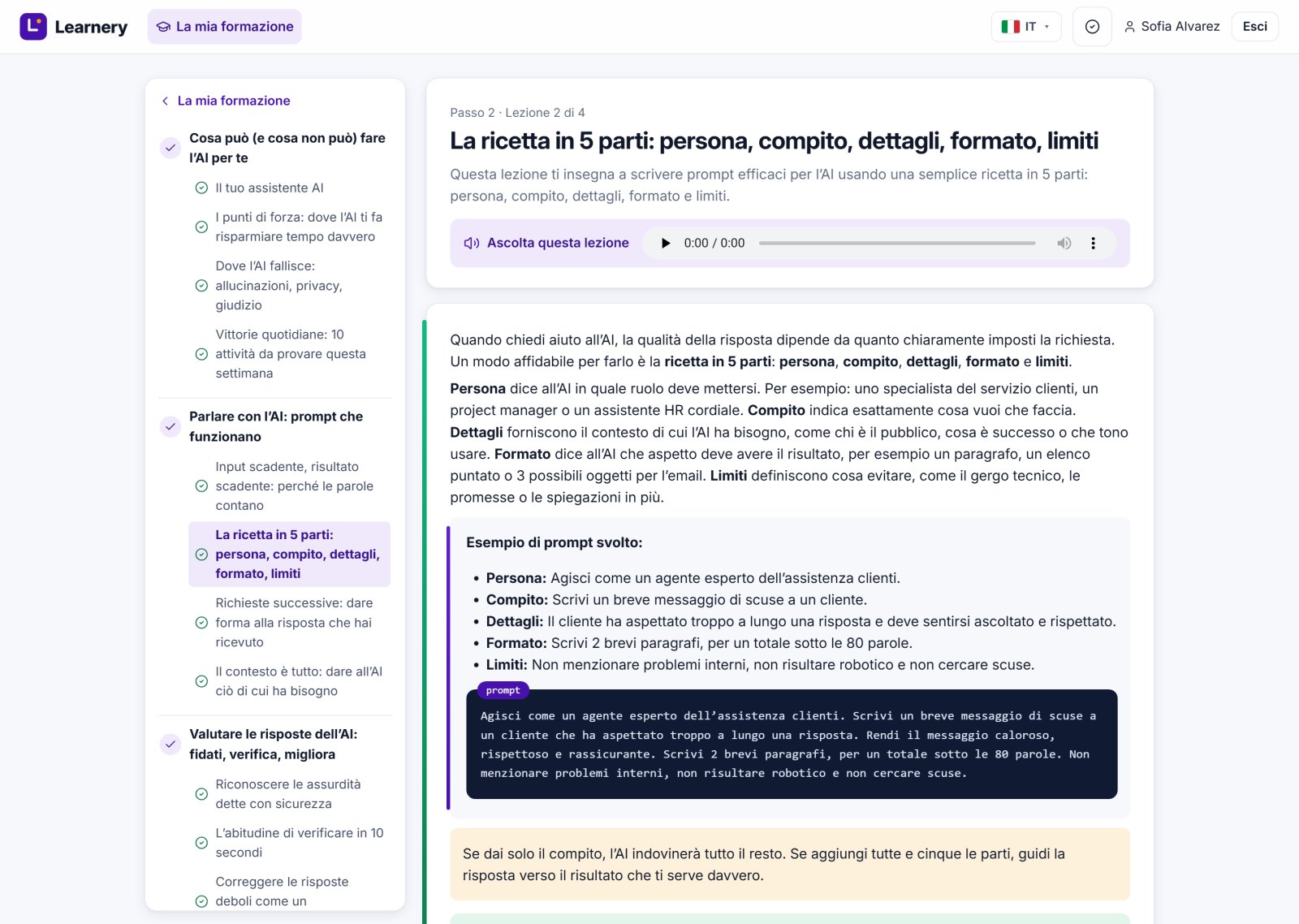 Un laboratorio di prompt che valuta prompt reali